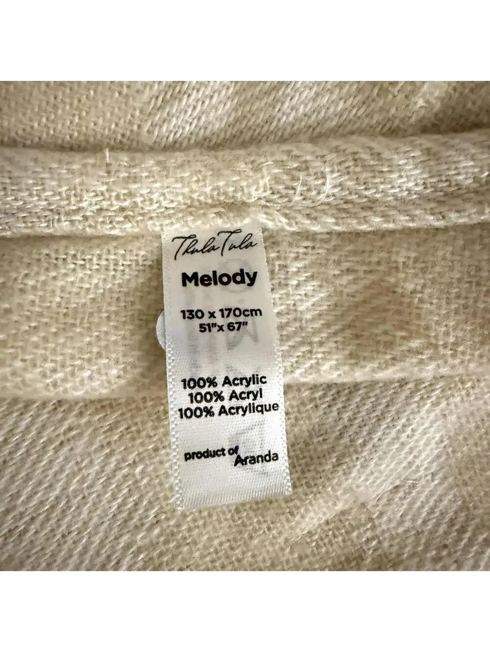 Thula Tula African Zebra Blanket Ivory NWOT